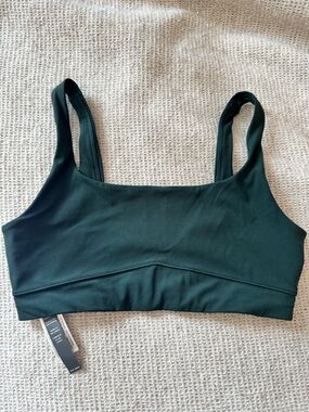 Vuori Deep Green Square-Neck Sports Bralette